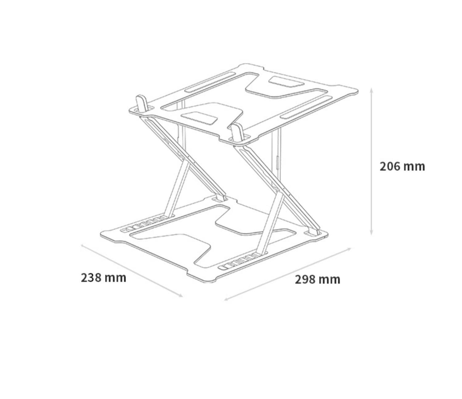 Supporto ultra sottile per laptop, 6+10 livelli regolabile in altezza per notebook, supporto pieghevole in lega di alluminio per laptop da 11 a 17,3 pollici (argento)