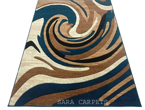 Image of Soft Thick Geometric Acrylic Washable Anti Skid Carpet. for Living Room Bedroom. Hall Size 9 x 12 feet (150X210 Cm) RED D10