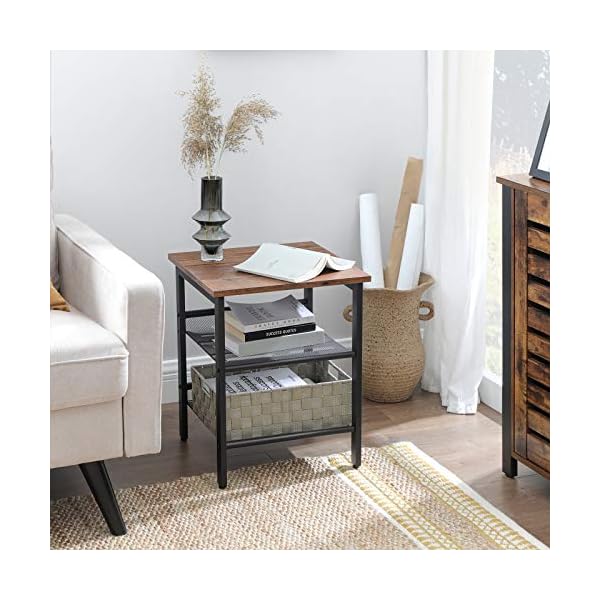 VASAGLE Side Table Set, Nightstand, Industrial Set of 2 Bedside Tables - Image 3