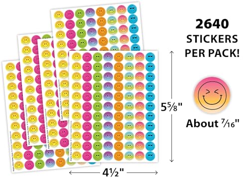 Mini autocollants Smiley Brights 4Ever TCR10346 pour enseignants