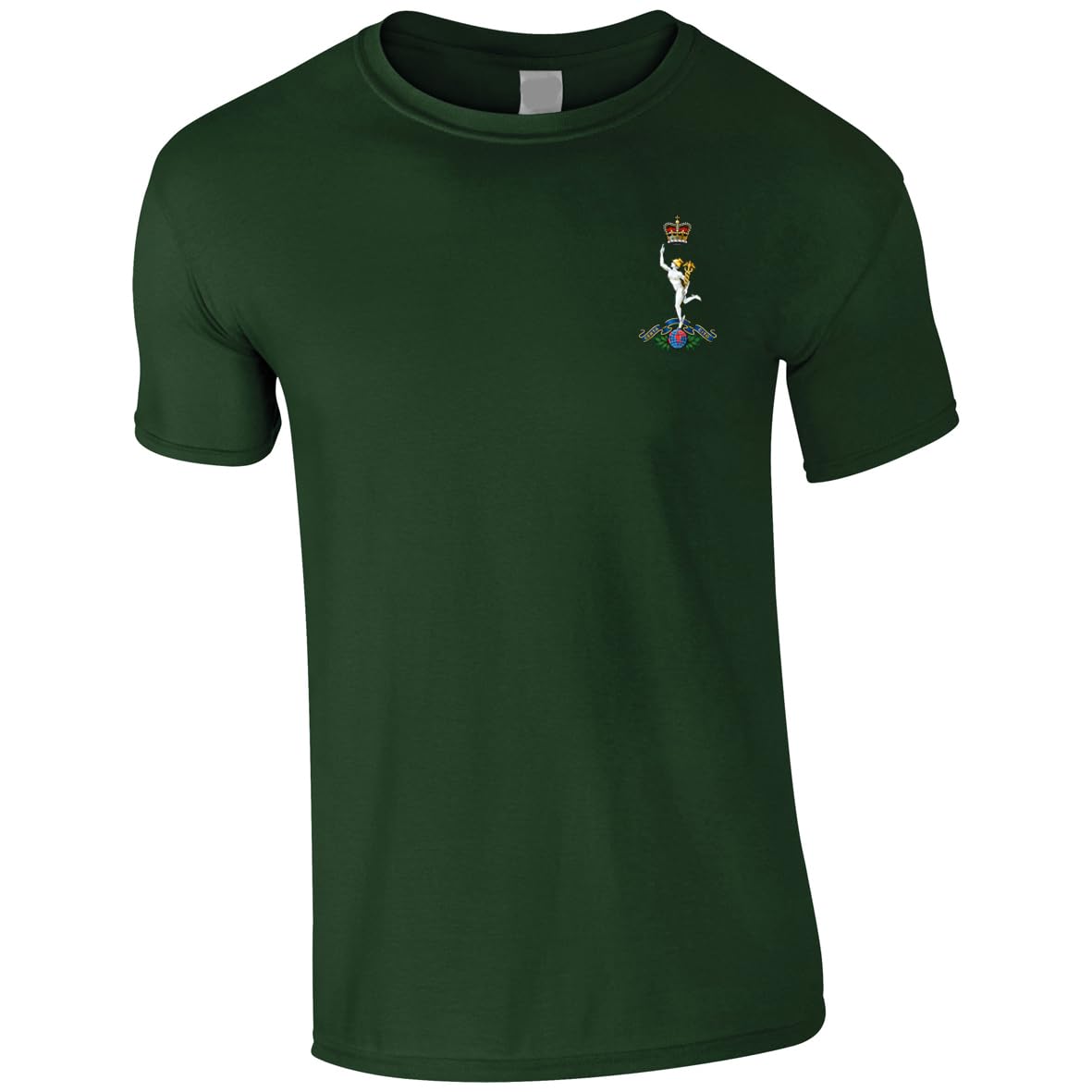HiViz Kings Embroidered Royal Corps of Signals Royal Signals Men's Tshirt British Army Insignia MOD Embroidery ** 9 Colours Available ** (UK, Alpha, XL, Regular, Regular, Green)