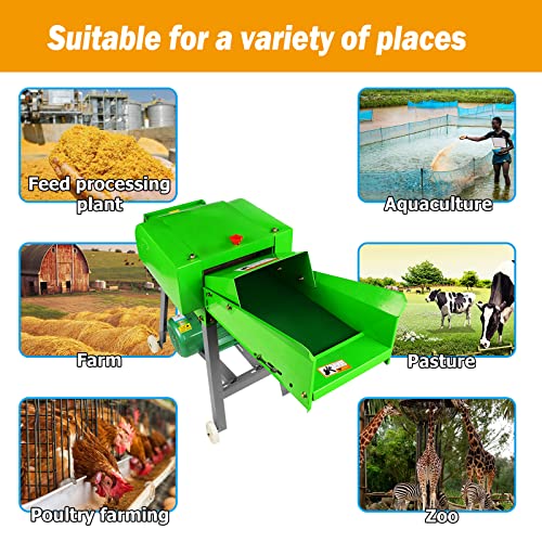 Image of TXMACHINE Lawn Mowers 800kg /h hay Cutter Machine Electric hay Cutter Silage Machine Grass Cutter for Chaff,Corn Straw,Grass,Wheat Straw with Miniature Circuit Breaker (110V /50HZ)