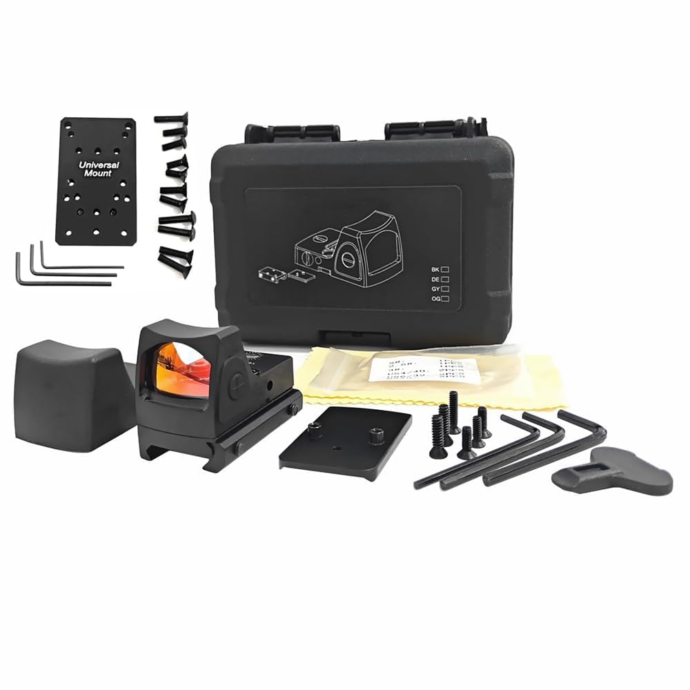 Reflex Sight Red Dot Sights Mit Seitlichem ON/Off Schalter with Universal Mount or Kill Flash Protection (Black/Universal Mount)