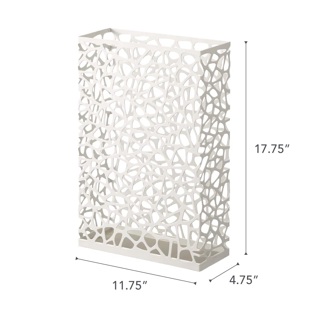 YAMAZAKI 6323 NEST Umbrella Stand Wide, white, Steel, 30 x 12 x 45 cm