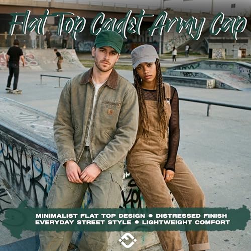 Image of Funky Junque Newsboy Hat for Women - Distressed Cadet Cap, Army Military Style Vintage Baseball Hat