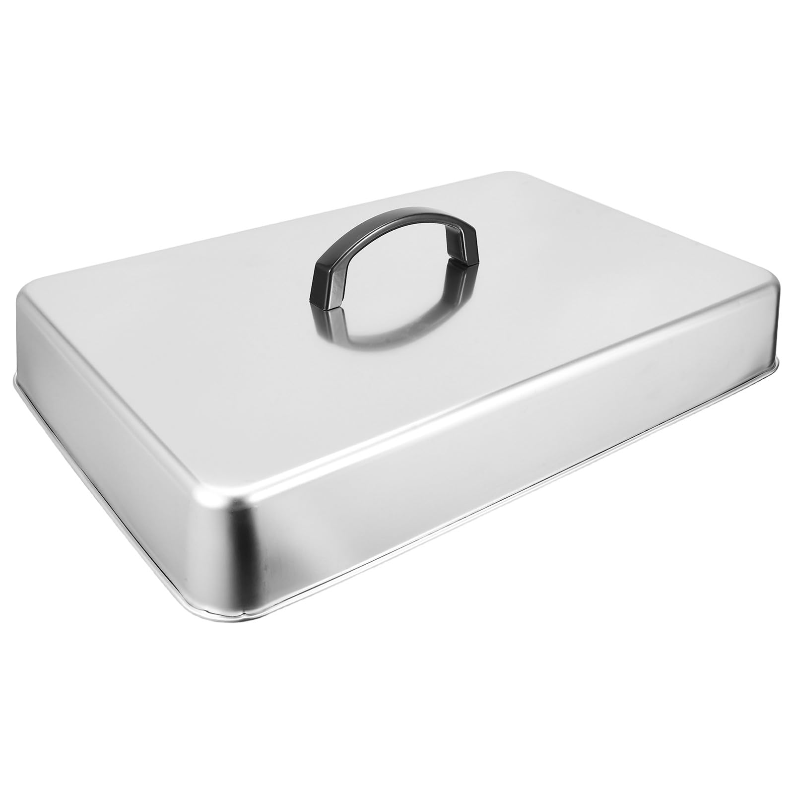 Tapa Rectangular de Acero Inoxidable para Plancha Grill, Cúpula Resistente para Derretir Queso y Cocinar al Vapor, Cubierta 43.5x28.3x6.6 Cm, Accesorios para Barbacoa y Cocina