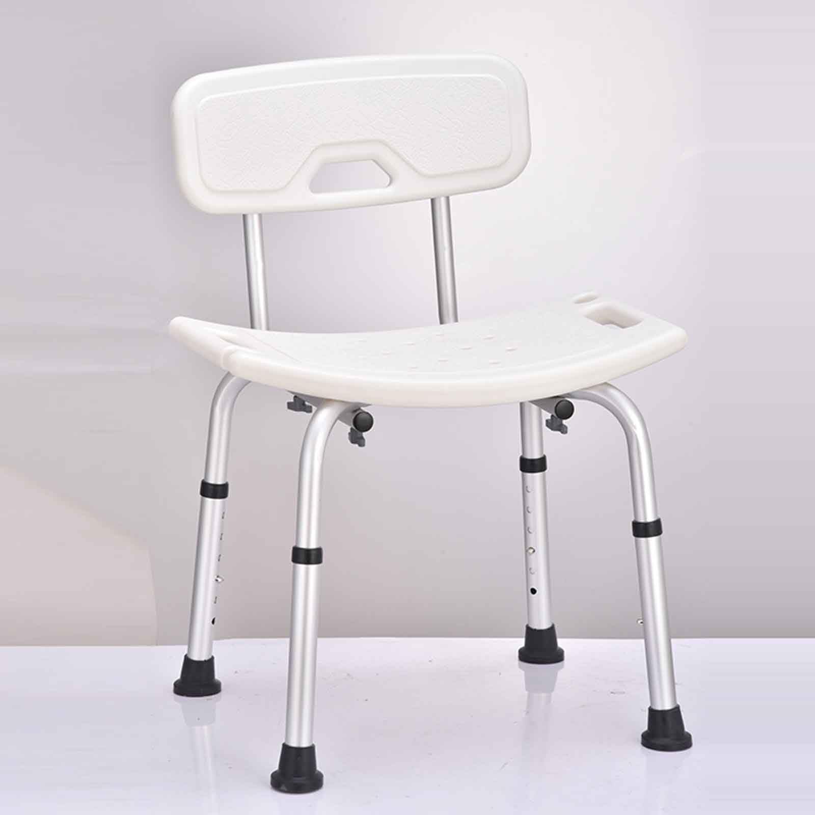 Simple Taburete, Asiento de baño Banco de Ducha con Respaldo, Silla de Ducha Ajustable Altura, Banco de Ducha Seguridad baño Taburete bañera Asiento para Ancianos,Stool