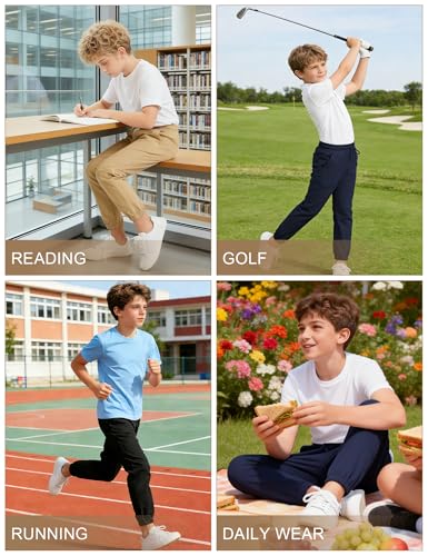 Image of Pull on Stretch School Uniform Jogger Pants for Boys and Girls(2T-16Y)