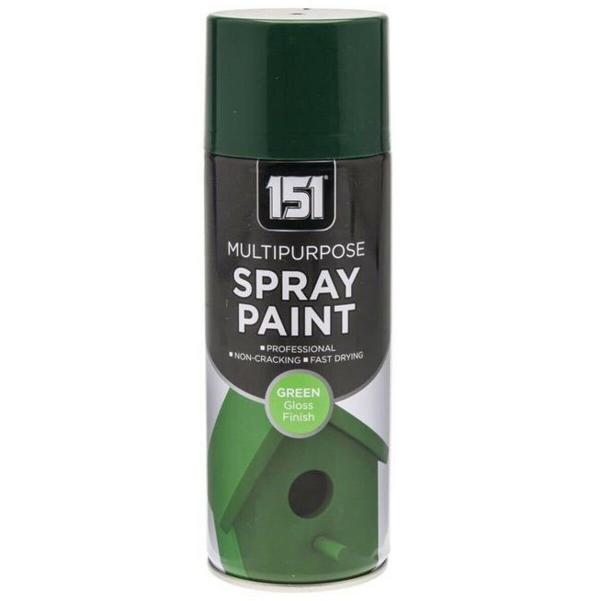 Classic Signature - 151 Multi Purpose Spray Paint 400ml for Metal, Wood, Plastic, Walls - Aerosol Spray with Perfect Finish (2 x Pack, Green Gloss)
