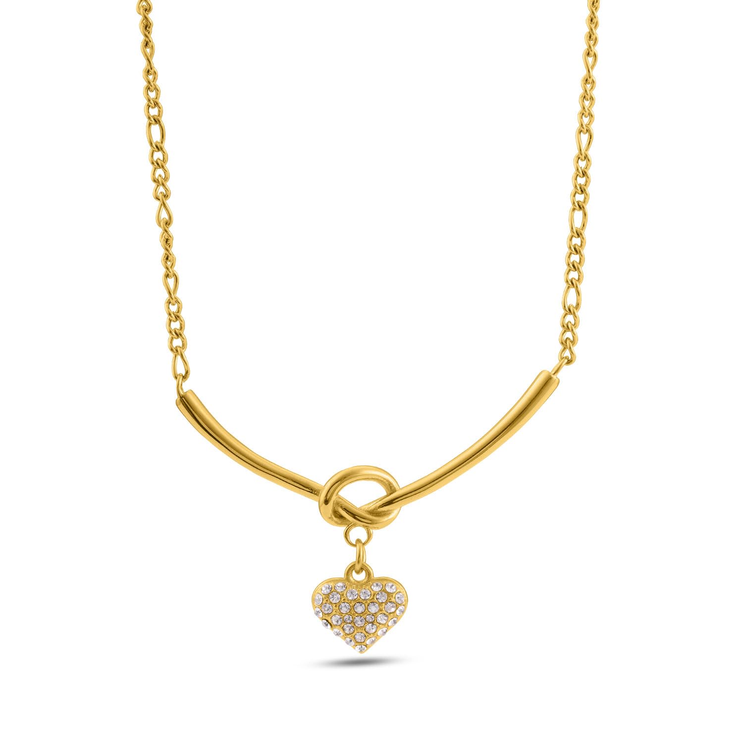 Crystal Heart Charm Gold Necklace for Womens - Waterproof & Anti-Tarnish, Gift for Girls & Women-image-15