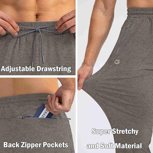 Image of G Gradual Men's Sweatpants with Zipper Pockets Tapered Joggers for Men Athletic Pants for Workout, Jogging, Running