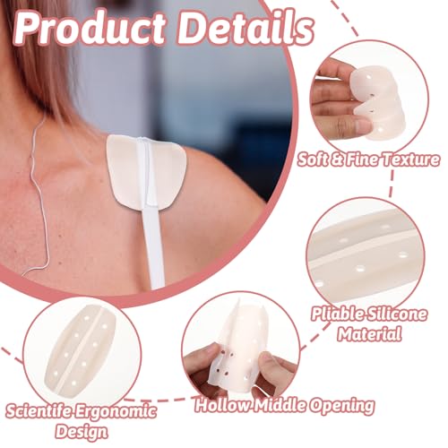 Grevosea 6 Pairs Bra Strap Holders for Slipping, Anti-Slip Bra Strap Pads Silicone Bra Strap Cushions Shoulder Protectors Pads for Women Ease Shoulder Discomfort (3 Colors)3