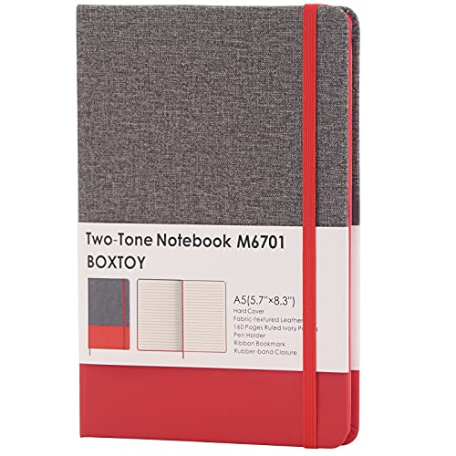 TwoTone Hard Cover Ruled/Lined College Journal Notebook Medium A5(5.7”×8.3”),160pages,Daily journaling, Writing and…