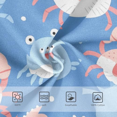 KLL Crab Navy Blue Cute Toddler Boy Comfort Briefs Underwear Breathable Children Undies3