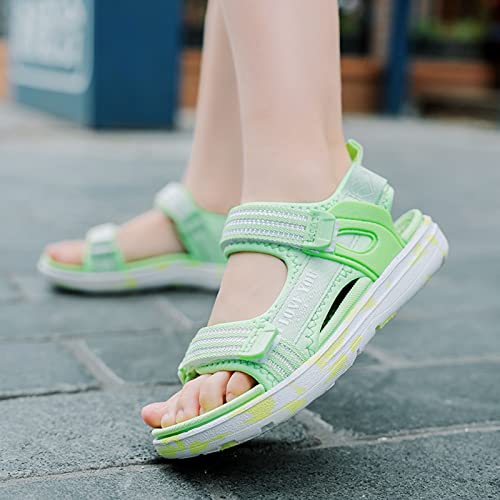 Unisex-Child Sport Sandal Summer Beach Shoes Light Girl Sandals Big Kids Soft Sole Open Toe Athletic Summer Sandal (Green, 10.5 Little Child)2