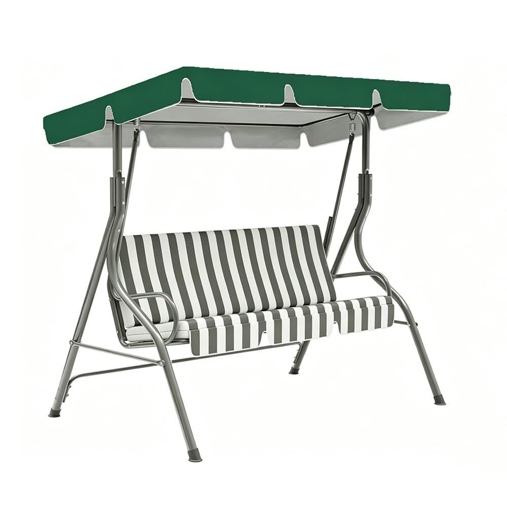 BEWEGNLNHK Waterproof Patio Swing Canopy Replacement Cover 2 3 Seater Porch Swing Canopy Replacement Top Cover Outdoor Swing Cover For Garden Porch Hammock(Dark Green,164x114cm/65x45in)