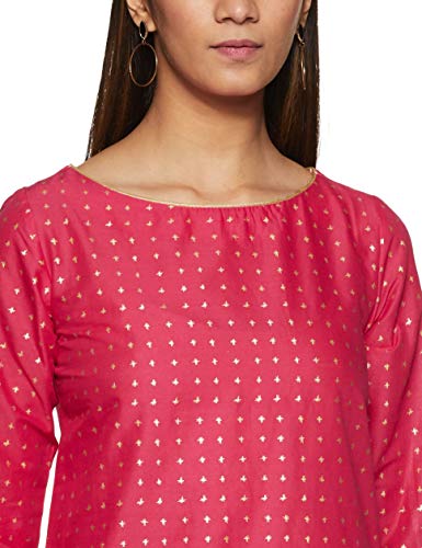 Image of BIBA Womens Mandarin Collar Printed Kurta