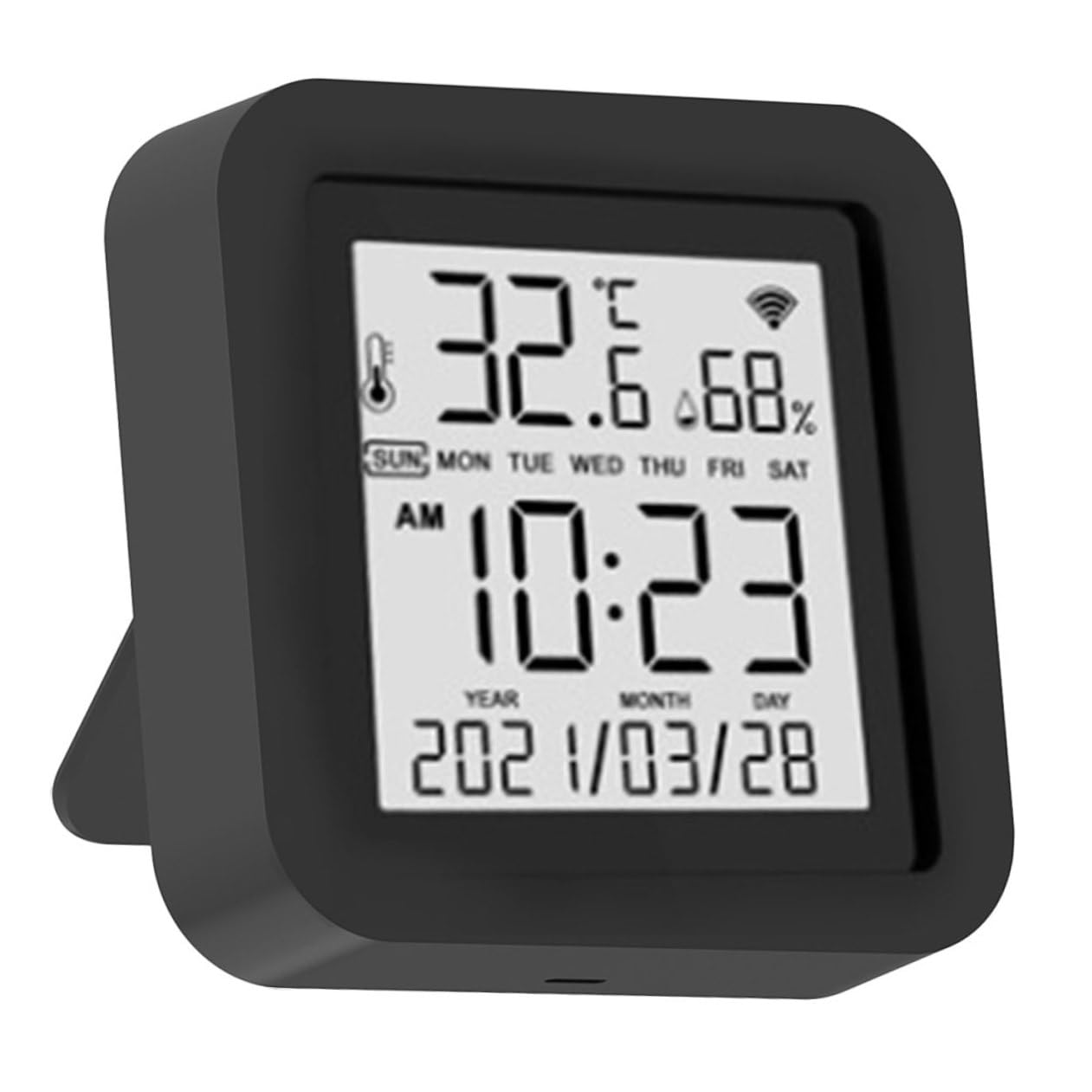 Termometro Digitale Interno con Igrometro e Display LCD Monitor Temperatura e Umidità Casa USB Sensore Precisione Elevata Strumento Compatibile