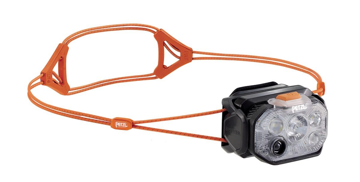 PETZL Swift RL - Lámpara frontal ligera y recargable, 1200 lúmenes, color: Negro