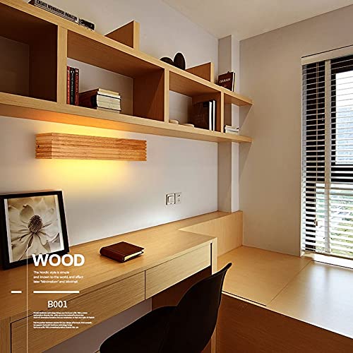 Candelabro de pared exclusivo de madera maciza moderna con LED 3