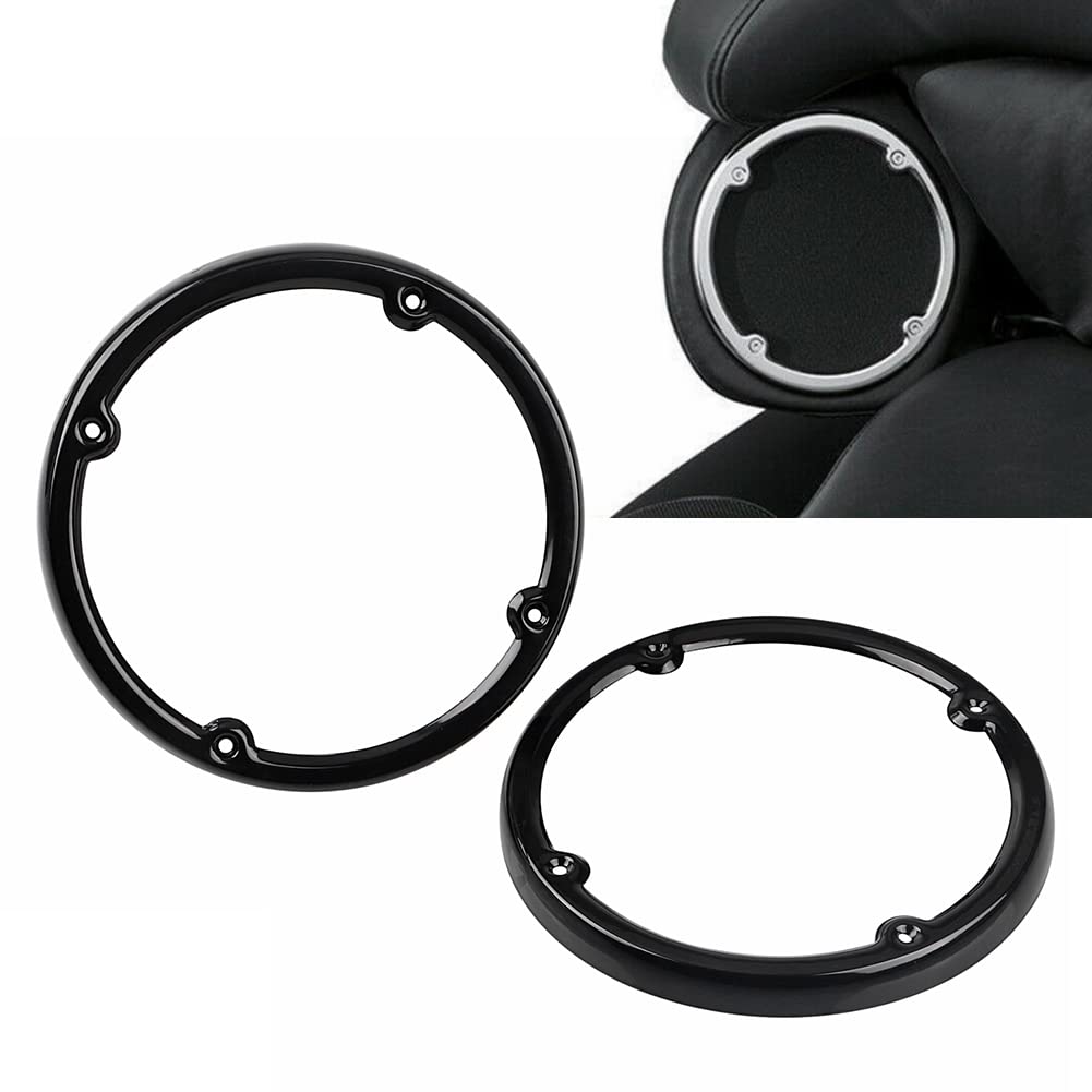 XMMT Black Motorcycle Tour Pak Audio Speaker Trim Fit for Harley Electra Glide Tri Glide Ultra Limited 2014-2023