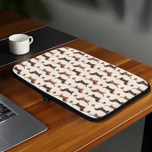 Funda para portátil con estampado de pata de perro Dachshund 10-17 pulgadas miniatura 4