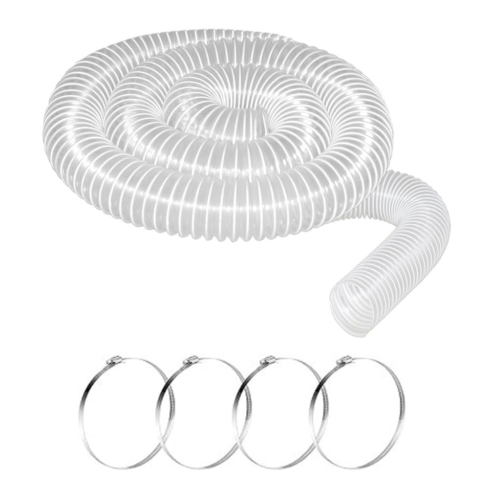 Wisyurt PVC Dust Collection Hose & 2 1/2In Ports 10Ft,Dust Collection Hose, PVC Fume Collection Hose for Dust Collection Systems