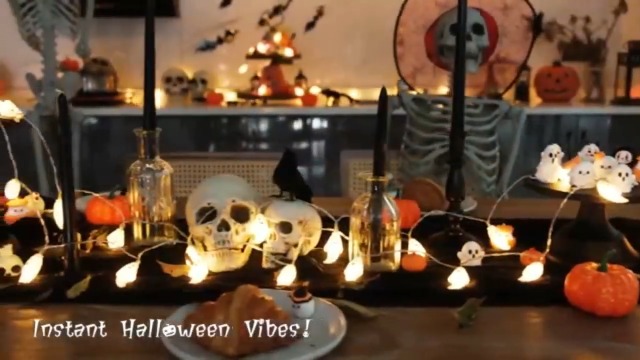 KEAGAN 2 Luci Fantasma Per Halloween Con Cappello Da Strega E Telecomando