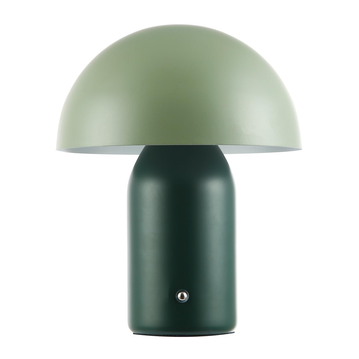 Happy Homewares Modern Rechargeable Mushroom Table Lamp in Forest and Olive Green - USB-C Cable Included | 3-Step Touch Dimmer | 3600mAh Power | 3w 3000k LED