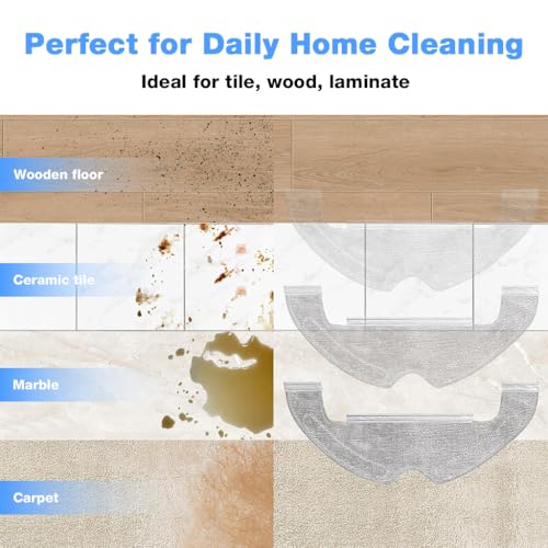 Image of HASTHIP 2Pcs Mop Pads Replacement Parts for Dreame D10 Plus / D10 Plus Gen Vacuum Cleaner, Microfiber Mop Cloths Set Accessories Kit Repair Spare Replace Attachments-Cleaning Tools
