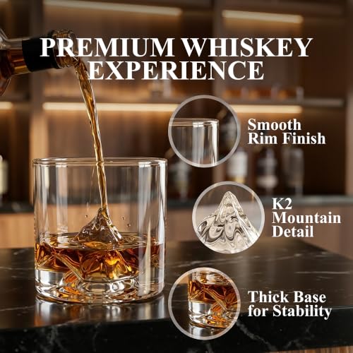 Image of LIITON K2 Mountain Whiskey Glasses, Set of 2, 10oz, Bourbon Glass