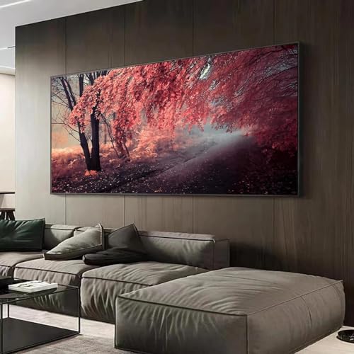 Art mural paysage d'érable dsdsgog peinture sur toile de route 40x80 cm pour salon