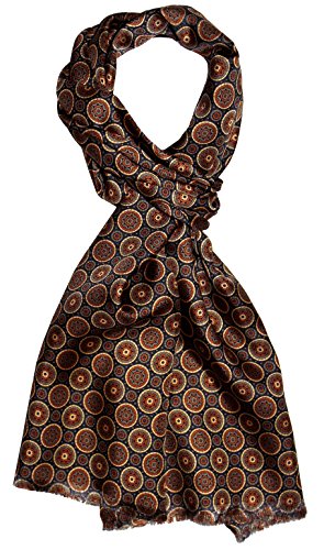 Écharpe LORENZO CANA à pois homme marron idée cadeau idéal