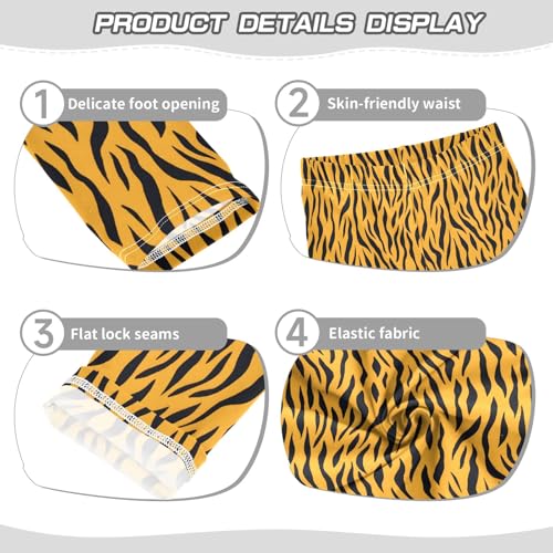 Tiger Skin Pattern Girls Leggings Kids Yoga Pants Athletic Tights Pants 4-10 Years3