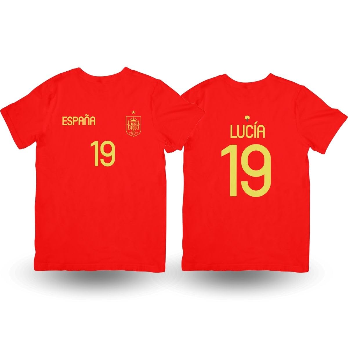 DEREGALOOS Camiseta Personalizada España Eurocopa | Regalos Originales | Regalo Original para Aficionados del Futbol | Camiseta Unisex España Eurocopa