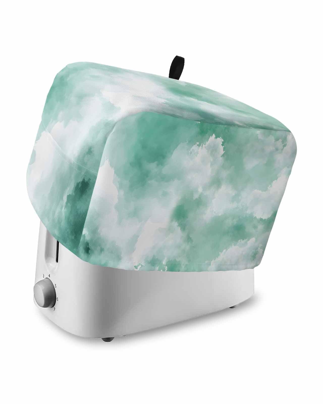 Green Sky Cloud Toaster Cover 2 Slice, Natural Landscape Scenery Ombre Dustproof Bread Machine Oven Cover with Storage Pockets, Fits Most Kitchen Toasters Protector