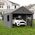 Benass 12x20 Carport, Heavy Duty Carport Canopy with Removable Sidewalls, Drive Through Portable Garage, Grey