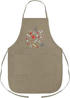 GRAPHICS & MORE Nurse Doctor Pattern Healthcare Stethoscope Thermometer Apron with Pockets