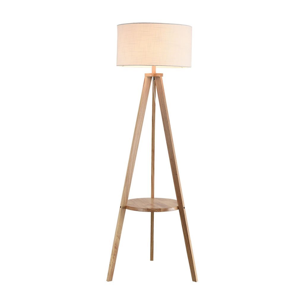 Buy Standing Lamps Nordic Art Wooden Floor Lamps E27 Log Fabric Stand
