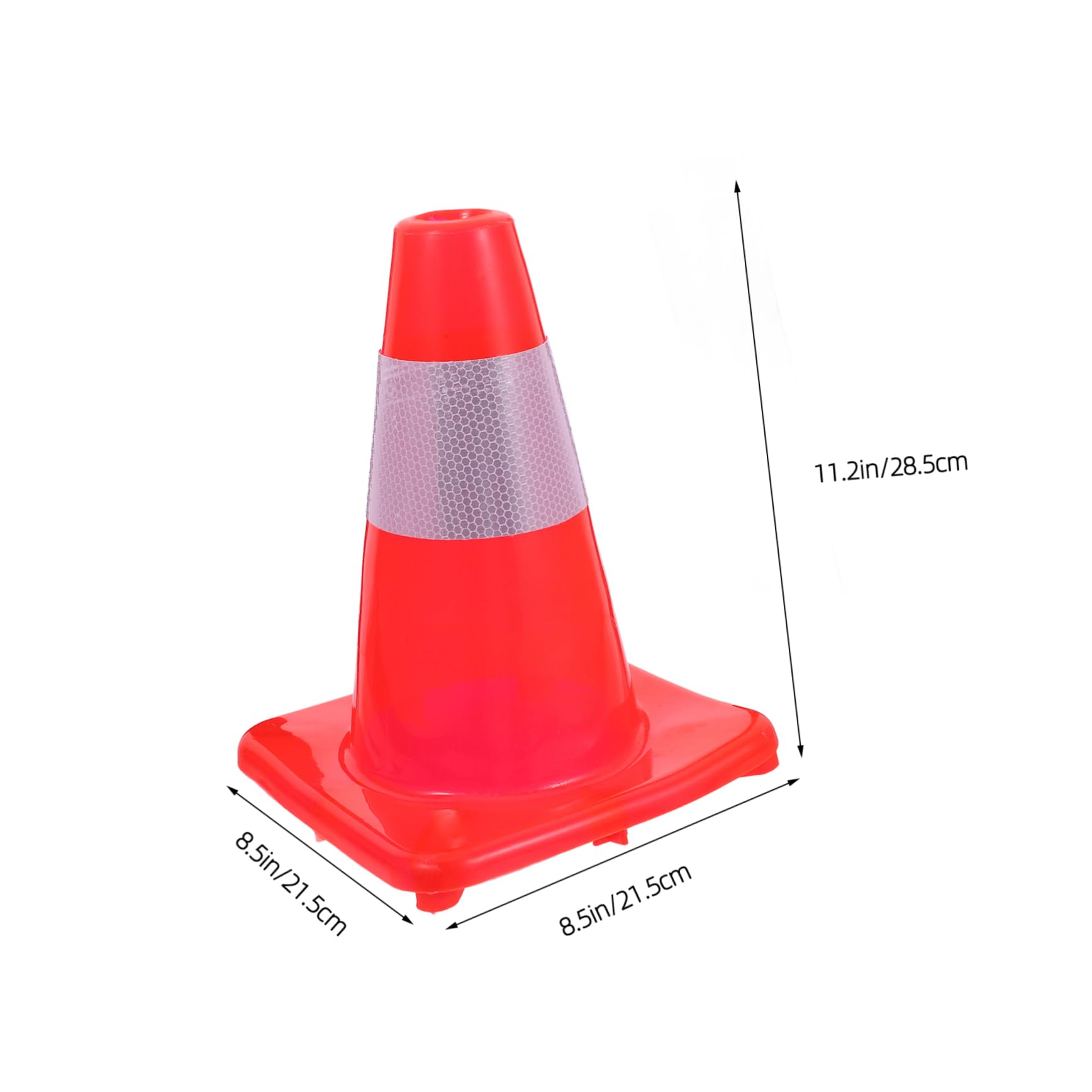 STOBAZA Compact Training Cone Red Reflective Road Cone for Enhanced Safety in Low-Light Conditions