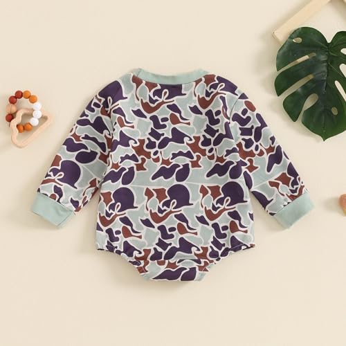 Pudcoco Duck Hunting Baby Clothes Infant Baby Boys Girls Camoflage Embroidered Mallard Duck Sweatshirt Romper3