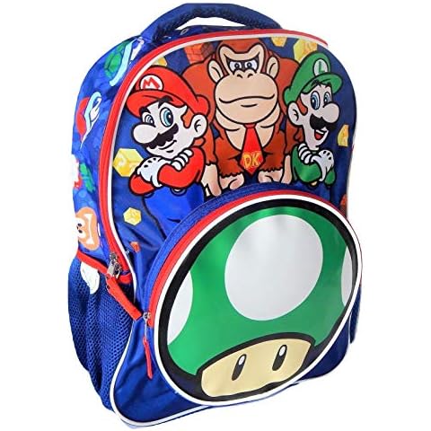 Accessory Innovations Backpack - Super Mario - Luigi & Donkey Kong 16" New 191140 Cover