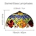 errzom 16 Inch Tiffany Style Stained Glass Lamp Shade Replacement Vintage Rose Lampshades Only with Cap Fit for Bedside Reading Lamp Study Light Kitchen Lamp Dining Room Lamp Floor Lamp,Blue