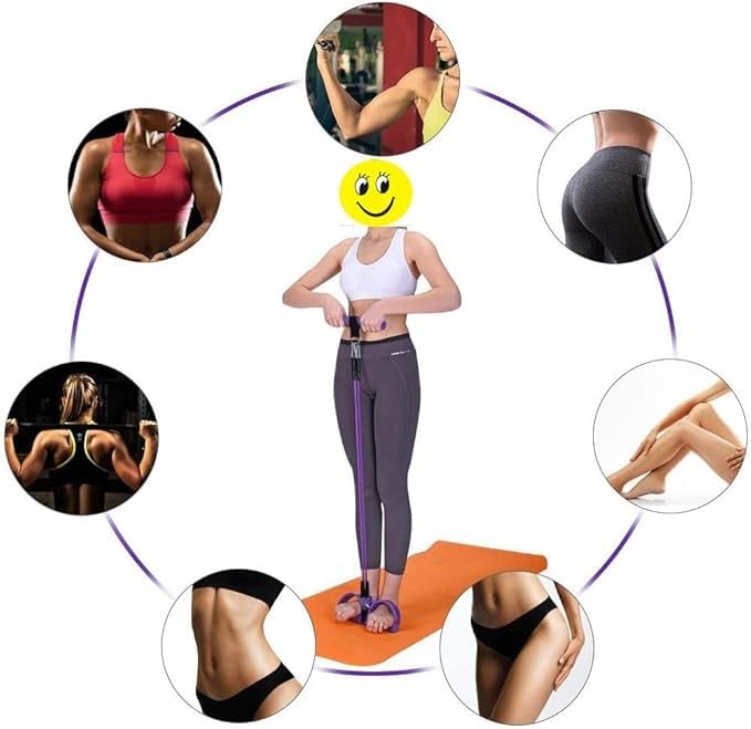 Multifunction Tension Rope, 6-Tube Elastic Yoga Pedal Puller Resistance Band, Natural Latex Tension Rope Fitness Equipment, for Abdomen/Waist/Arm/Leg Stretching Slimming Training