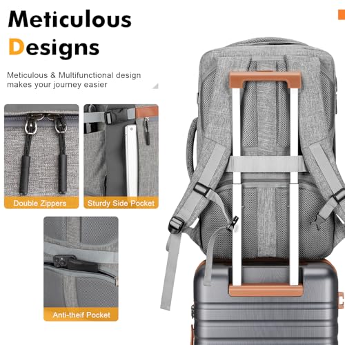 Image of Luggage Sets 3 Piece with Spinner Wheels, Lightweight PC Hardside Suitcase with TSA Lock & YKK Zippers, 20 Inch Carry On Luggage with Travel Bag for Men and Women, Grey