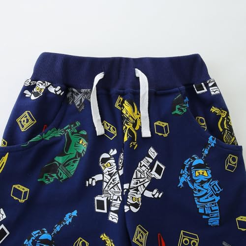 Image of Toddler Boy Clothes Cartoon Cotton Summer Short Sleeve T-Shirt and Shorts Kids Outfit Set 2-7 Year