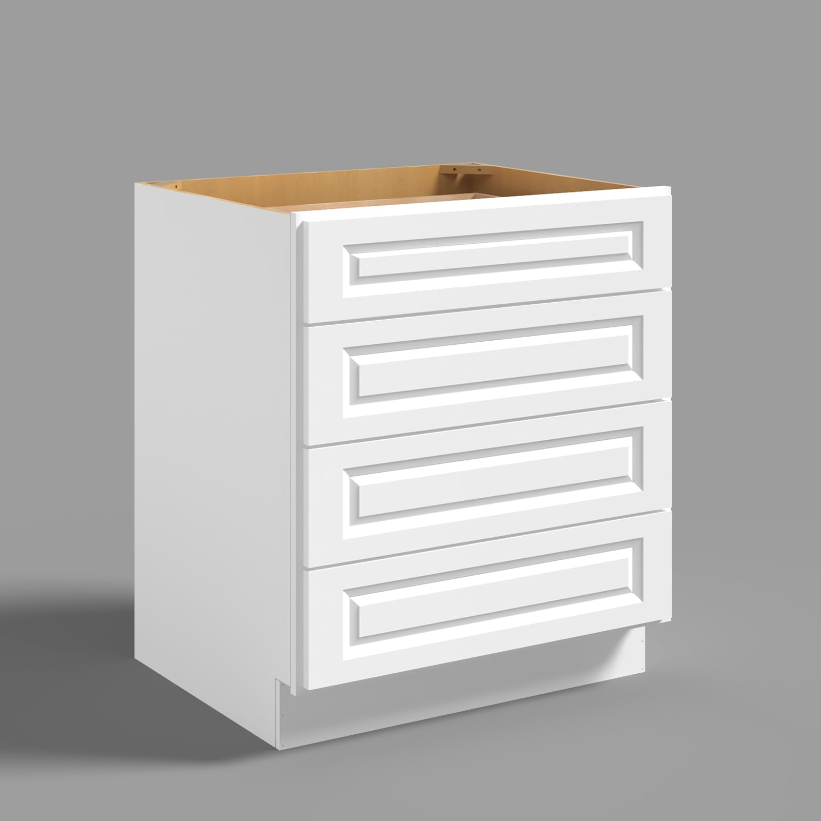 Hausvita 30" 4-Tier Undermount Kitchen Drawer Cabinet, RTA Storage Drawer, Full Extension Soft Close Slides, Ample Storage Organizer, MDF &amp; Plywood with UV Coating