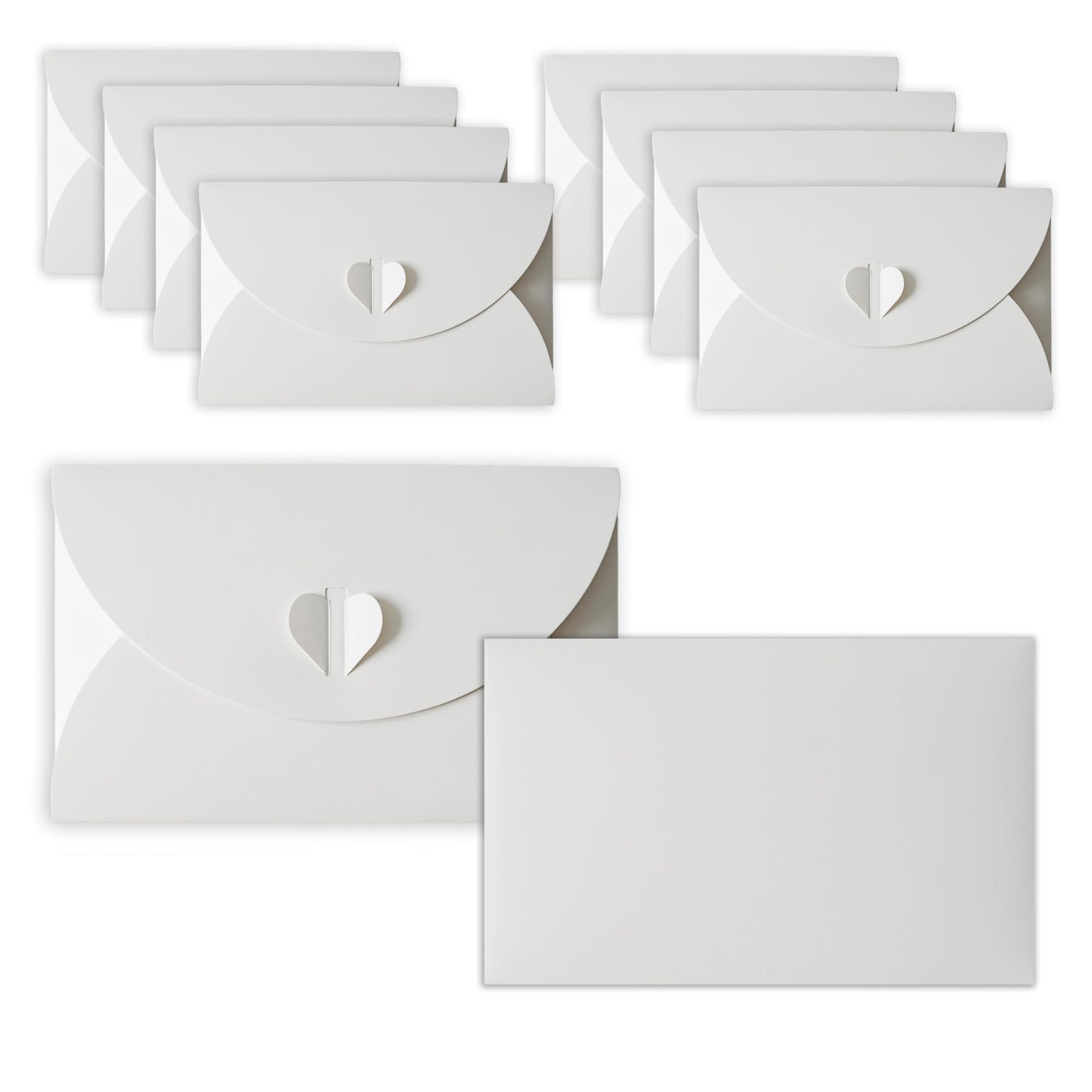 Fotomappe für 20 Fotos 15x23 cm – 10er Pack – Elegante Fotohülle mit Herzverschluss für Fotografen