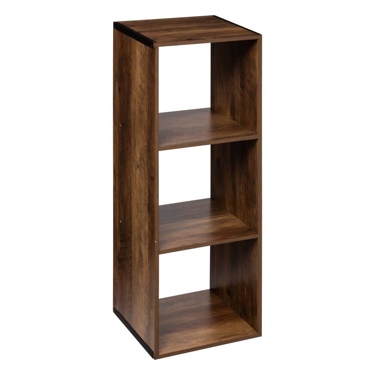 5 five simply smart 5five - Étagère Colonne Mix'n'Modul Effet Bois Foncé - 3 Niveaux, H 100,​5 cm - Meuble de Rangement pour Salon, Chambre, Bureau