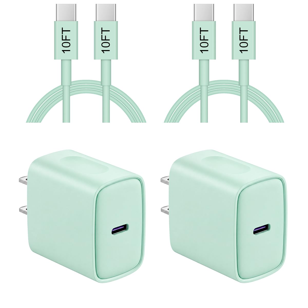 iPhone 17 16 15 Charger Fast Charging 10FT - 20W USB C Charger Block